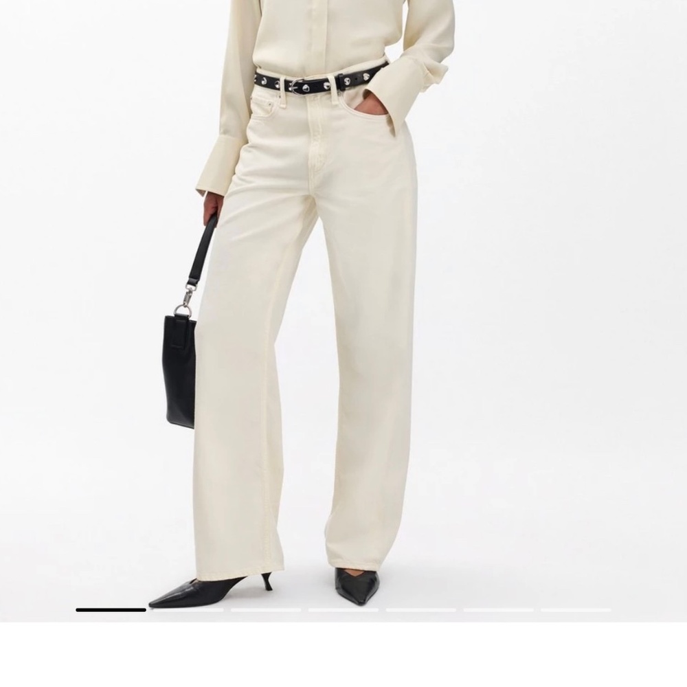 Rag & Bone Logan Wide Leg Jeans in Bone 27
